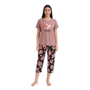 Berry Bloom Cotton Pajama Set – 2-Piece Sleepwear
